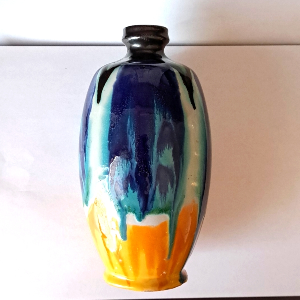 French Blue/Green/Yellow aDrip Vase ? H2o Vessel